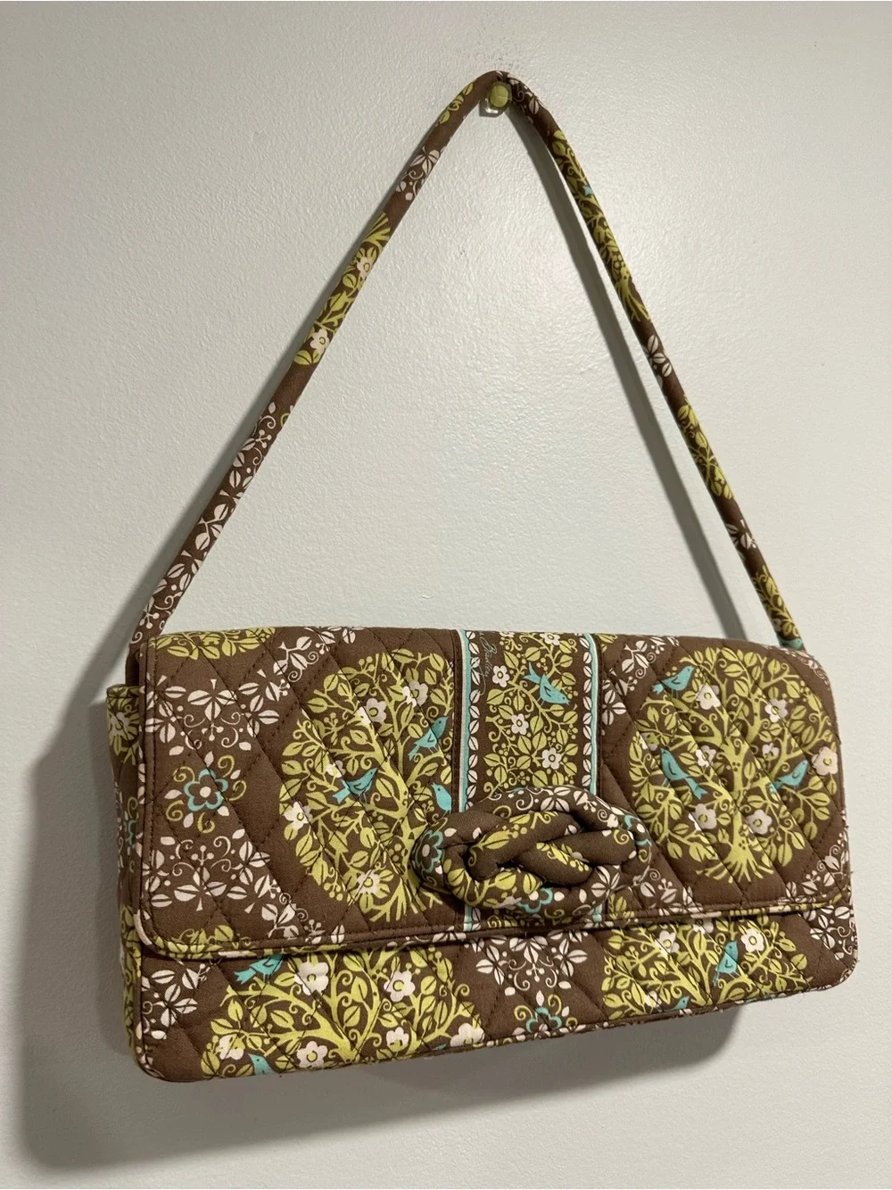 Vera Bradley Sittin in a Tree Knot Just a Clutch Shoulder Bag Quilted Y2K Purse